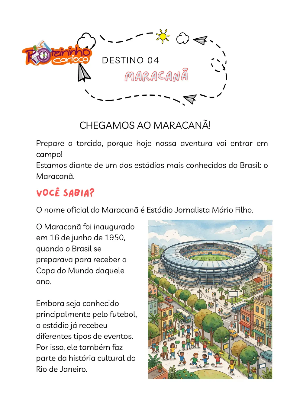Página do capítulo sobre o Maracanã