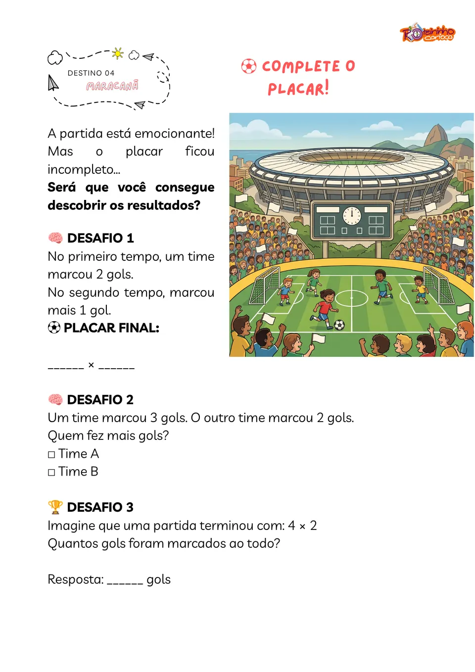 Desafio de matemática no Maracanã