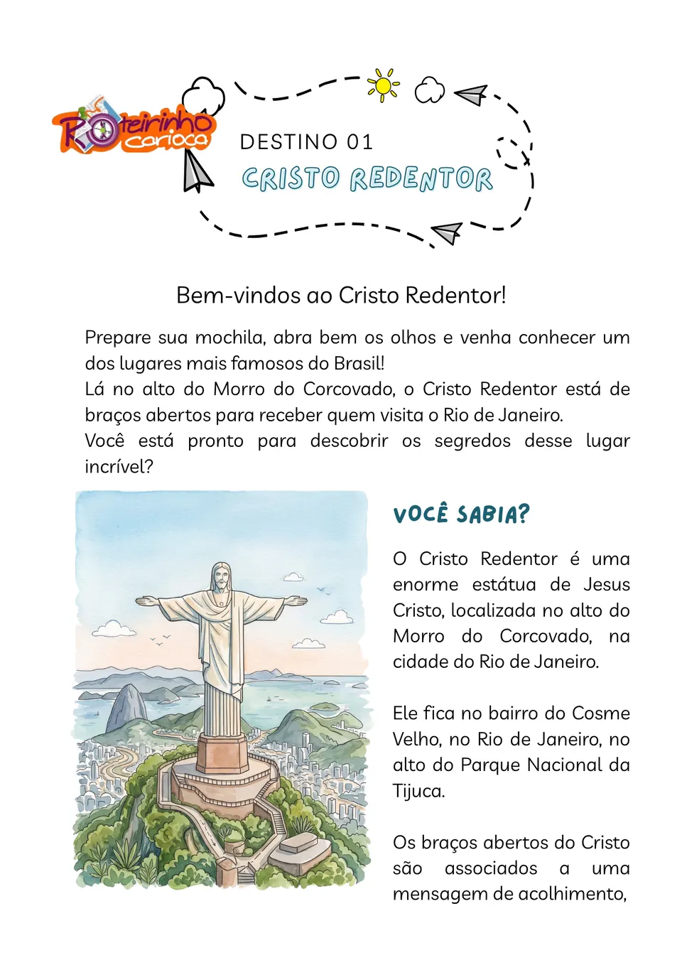 Página sobre o Cristo Redentor